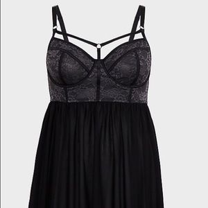 Black and Grey Harness Babydoll